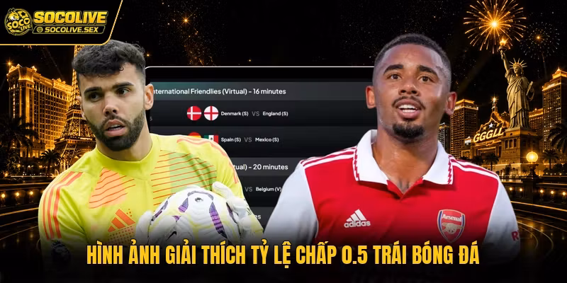 Hình ảnh giải thích tỷ lệ chấp 0.5 trái bóng đá